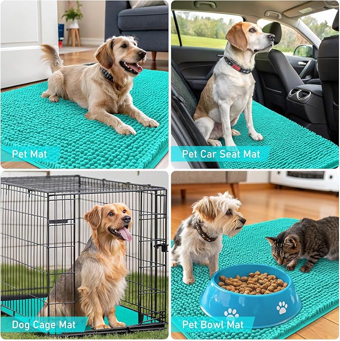 OLANLY Dog Door Mat for Muddy Paws 44x24, Absorbs Moisture and Dirt, Absorbent
