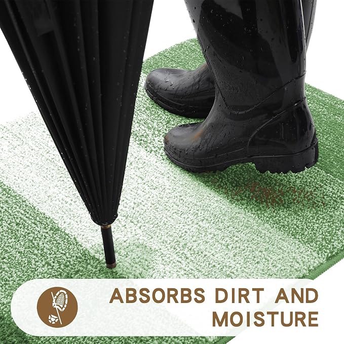 Kitinjoy Indoor Outdoor Door Mat, 40x24 Non-Slip Absorbent Dirt Trapper