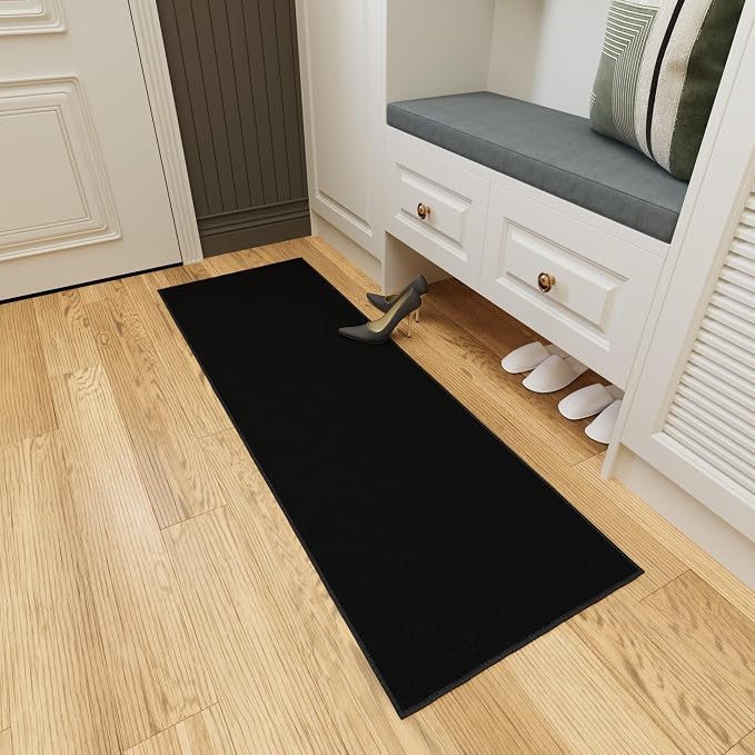 Ottomanson Hallway Runner Rug 2'2" x 6' Non Slip Solid Area Rugs Easy to Clean