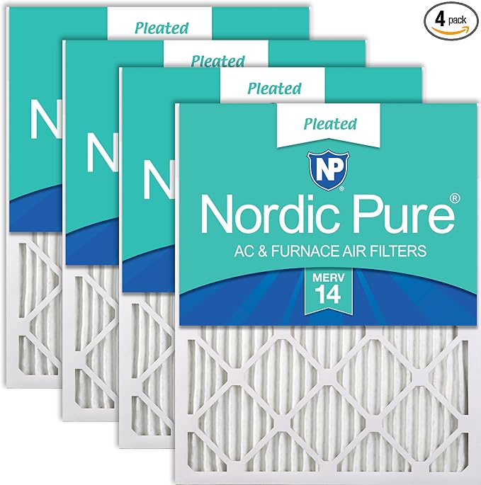 Nordic Pure 20x30x1 Pleated MERV 14 Air Filters 4 Pack