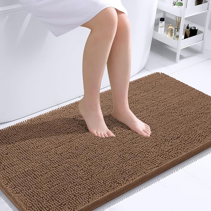OLANLY Bathroom Runner Rugs 44x24, Extra Soft Absorbent Chenille Bath Rugs