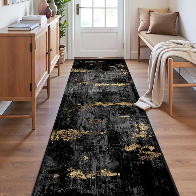 RELEANY Washable Area Rugs 2'x6' Non-Slip Modern Abstract Soft