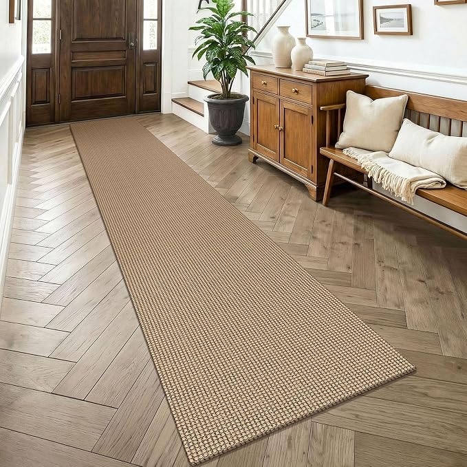 KOZYFLY Boho 2x14 Runners Rugs for Hallway, Long Washable Runner Rug, Woven Non