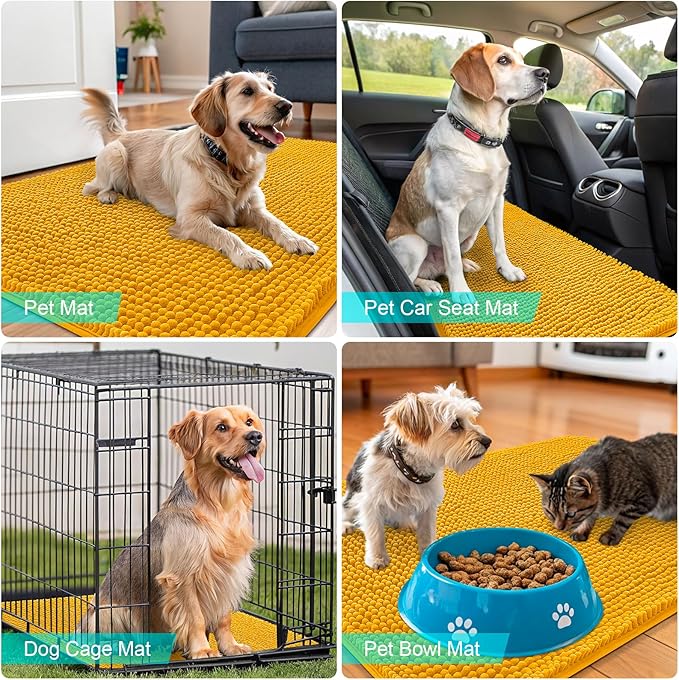 OLANLY Dog Door Mat for Muddy Paws 30x20, Absorbs Moisture and Dirt, Absorbent