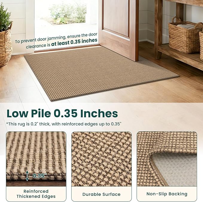 KOZYFLY Runners for Hallway 3x9, Wide Washable Runner Rug, Woven Non Slip