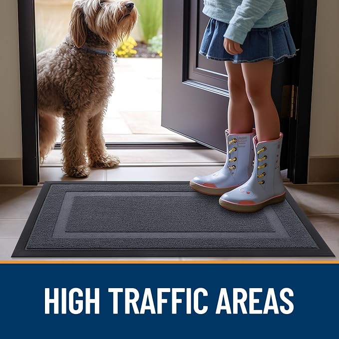 OLANLY Front Door Mat Indoor Outdoor Entrance, Waterproof All-Season,