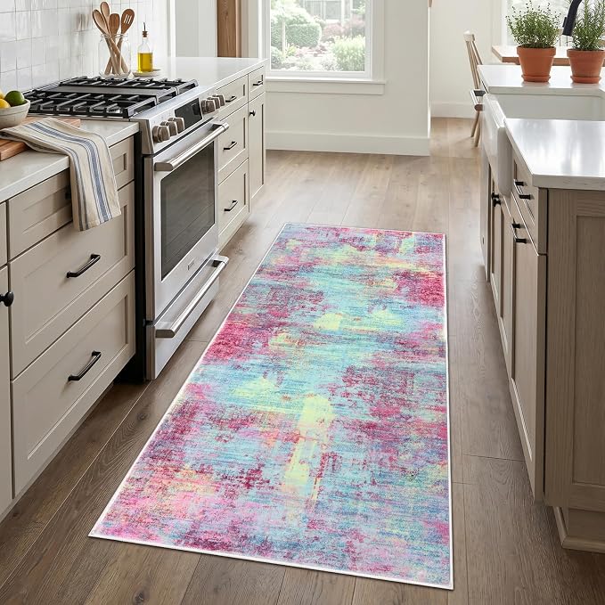 IOHOUZE Abstract Runner Rug 3x6 Ft Washable Runners