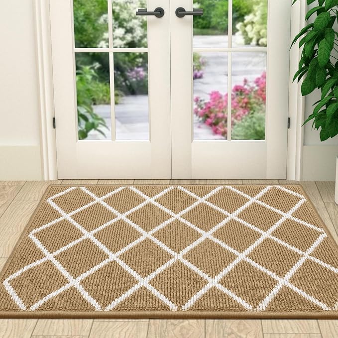 Finchitty Indoor Door Mat, Dirt Resistant and Absorbent, Low-Profile, Washable