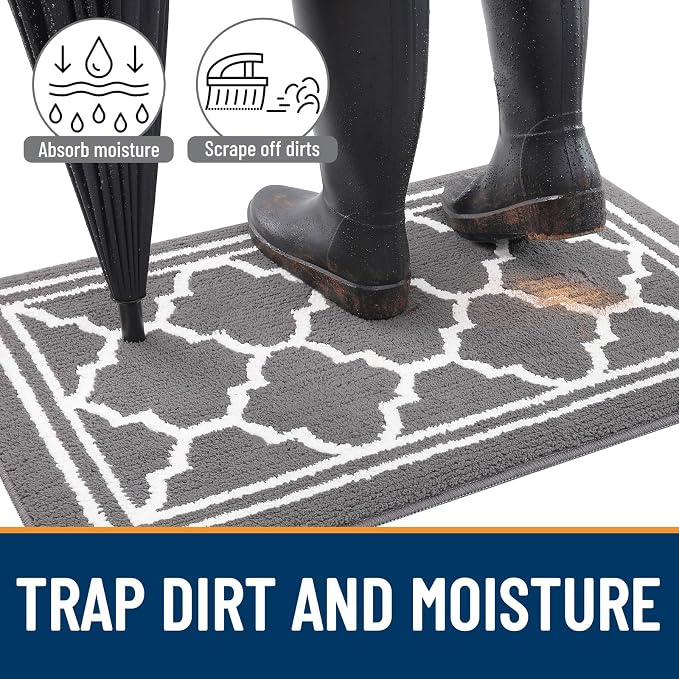 Buganda Long Indoor Door Mat, Dirt-Resistant and Absorbent Doormat, Low Profile
