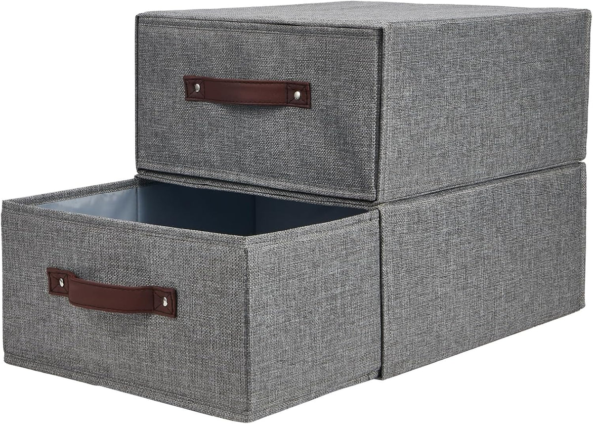 2PCS Closet Drawer Organizer Fabric Storage Boxes Bins Baskets