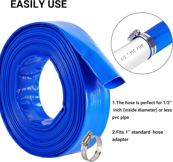 1" x 50 FT Pool Backwash Hose,