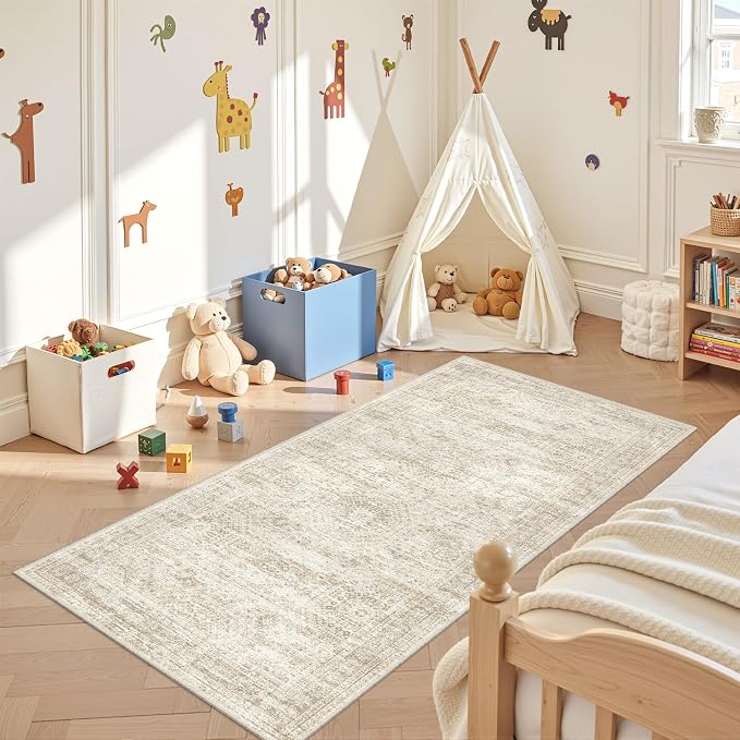 3x6 Runner Rug Non Slip, Thin Entryway Washable Rug