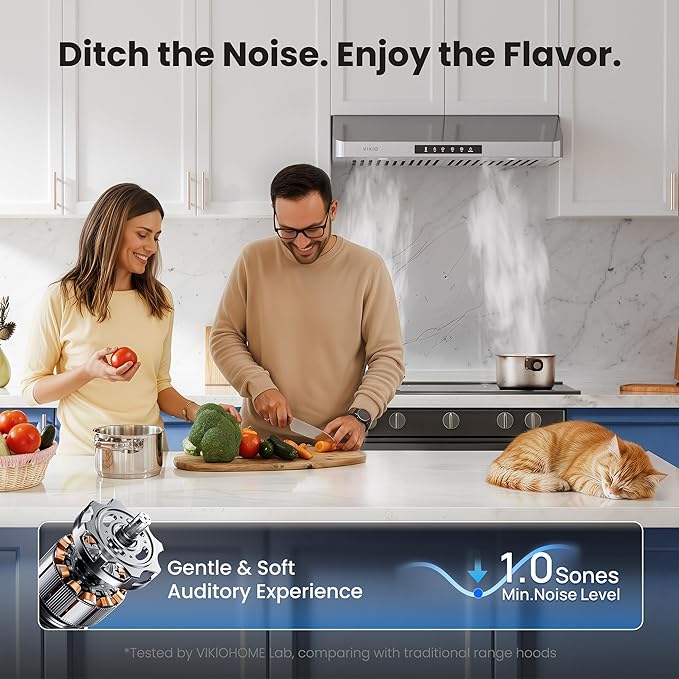 Under Cabinet Range Hood 30 Inch, 980CFM Fast Venting Ducted, Kitchen Hood