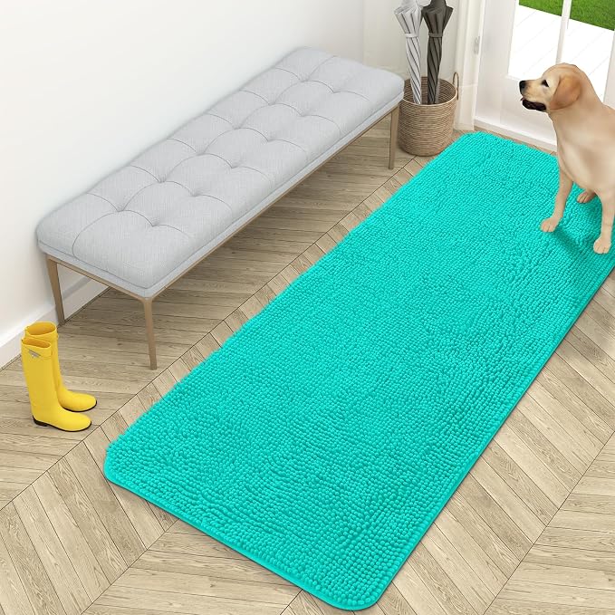OLANLY Dog Door Mat for Muddy Paws 59x24, Absorbs Moisture and Dirt, Absorbent