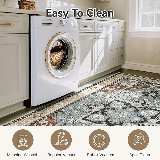 Lofus 9x12 Area Rugs for Living Room, Machine Washable Area Rug, Soft Large