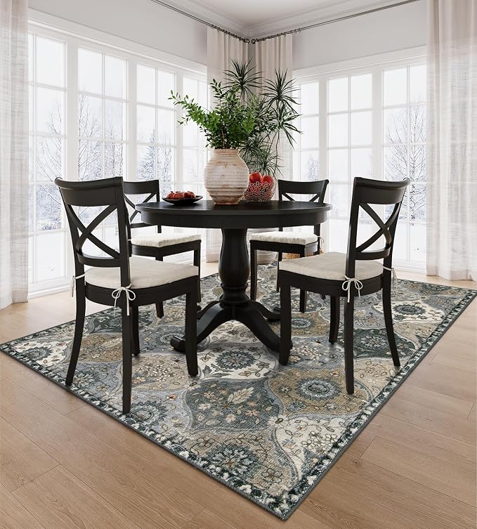 Lahome Moroccan Washable Living Room Rug, 5x8 Rugs
