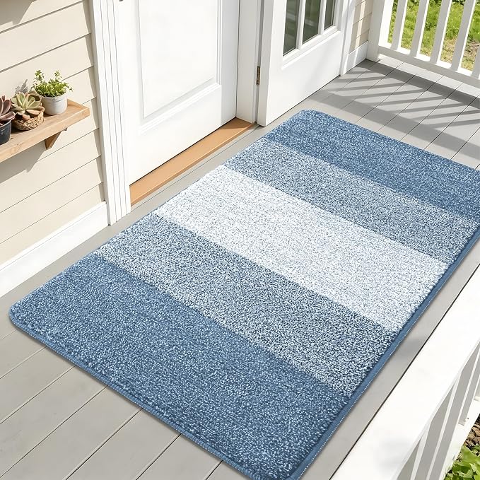 Kitinjoy Indoor Outdoor Door Mat, 59x32 Non-Slip Absorbent Dirt Trapper