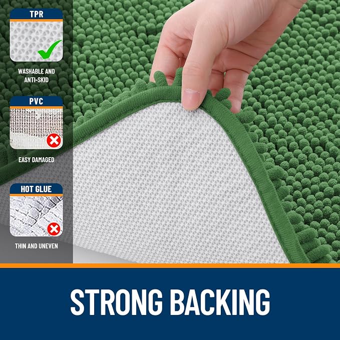 OLANLY Large Bathroom Rugs 40x24, Extra Soft Absorbent Chenille Bath Rugs
