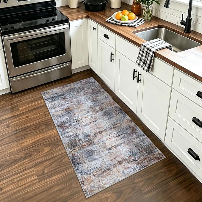 IOHOUZE Abstract Runner Rug 2x4 Ft Entryway Rugs Washable Door Mat Indoor