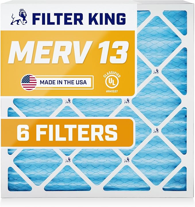 Filter King 12.75x21x1 Air Filter | 6-PACK | MERV 13 | HVAC Pleated AC Furnace