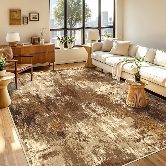 RELEANY Washable Area Rugs 2'x6' Non-Slip Modern Abstract Soft