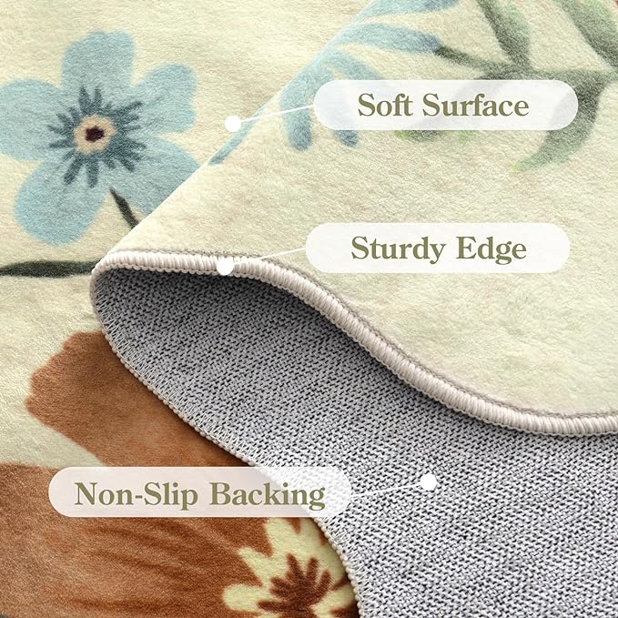 Lahome Floral Kitchen Runner Rug, 2x5 Rug Runners