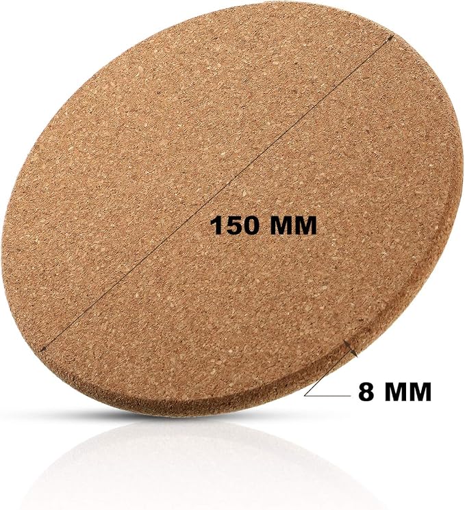 Boao 6 Pcs Round Cork Trivets for Hot Dishes, Hot Pots and Pans, 6 Inch | High