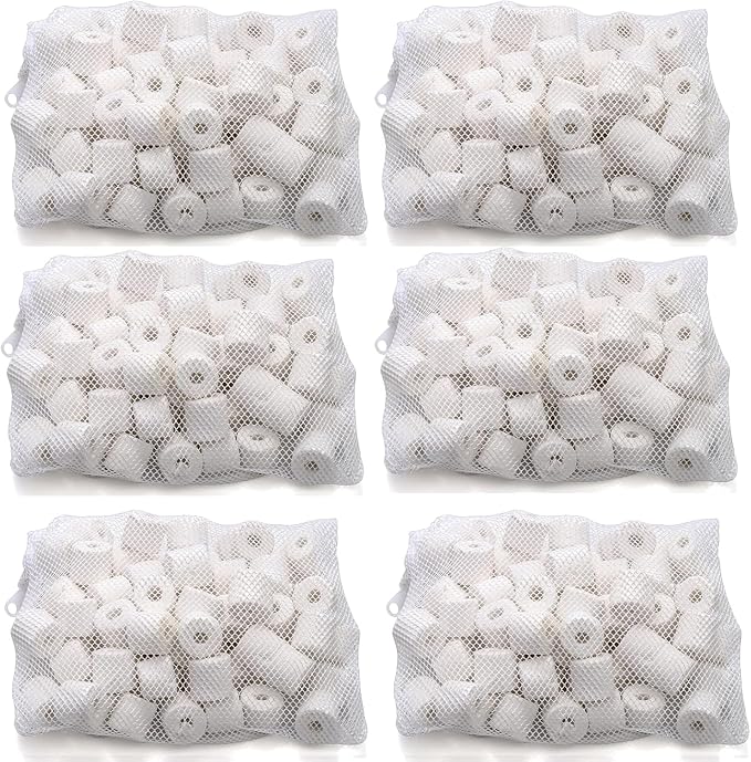 TOPZEA 6 Lb Aquarium Filter Media Ceramic Rings, Premier Bio Filter Medias