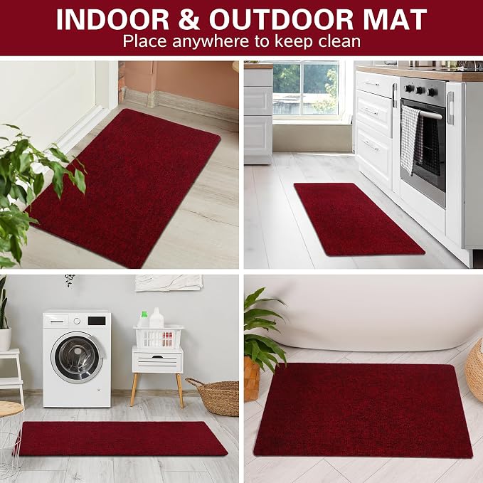 Front Door Mat Indoor and Outdoor, Non-Slip Low Profile Doormat 60"x35"