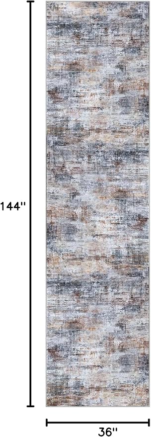 IOHOUZE Abstract Runner Rug 3x12 Ft Washable Runners