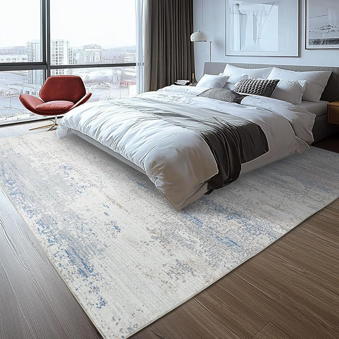 Washable Rugs 8x10 Area Rugs for Living Room- Modern Abstract Rugs for Bedroom