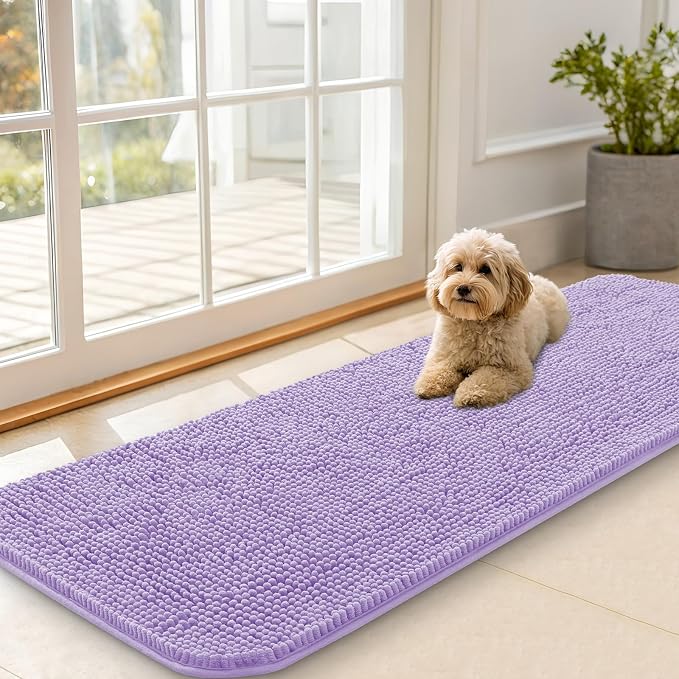 OLANLY Dog Door Mat for Muddy Paws 59x20, Absorbs Moisture and Dirt, Absorbent