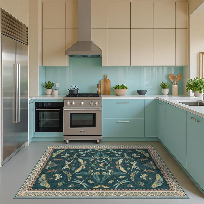 Dark Teal 4x6 Area Rugs for Door Mat Entrance