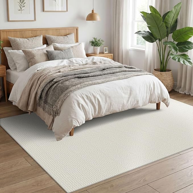 EARTHALL Washable Area Rugs 5x7 Ft Non Slip Living Room Rugs Cotton Rubber
