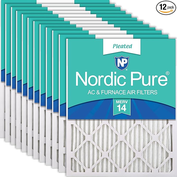 Nordic Pure 14x20x1 Pleated MERV 14 Air Filters 12 Pack