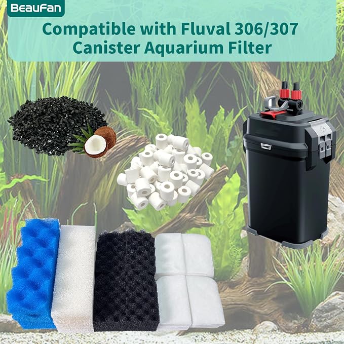 38 Pack Filter Media Kit for Fluval 306/307 Canister Filters, Replacement Bio