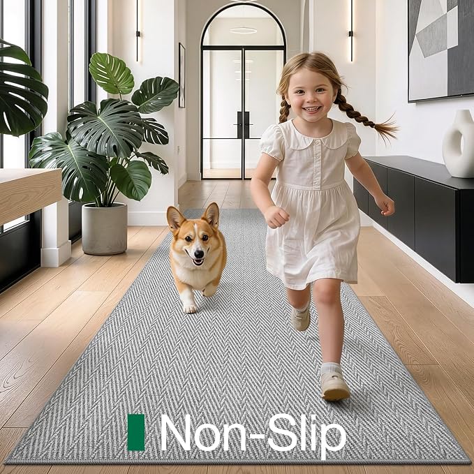 LUMI Ultra Thin Runner Rug for Hallway 2.7'x10', Non-Slip Entryway Rug