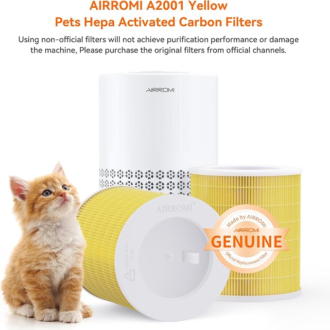 AIRROMI A2001 HEPA Air Purifier Replacement Filter: Original 3-in-1 Filter