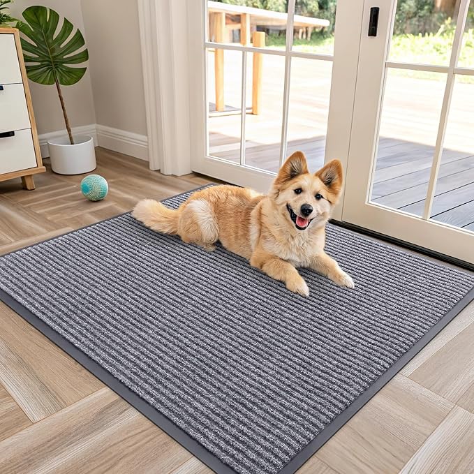 OLANLY Front Door Mat Indoor Outdoor Entrance, Waterproof Heavy Duty Doormat