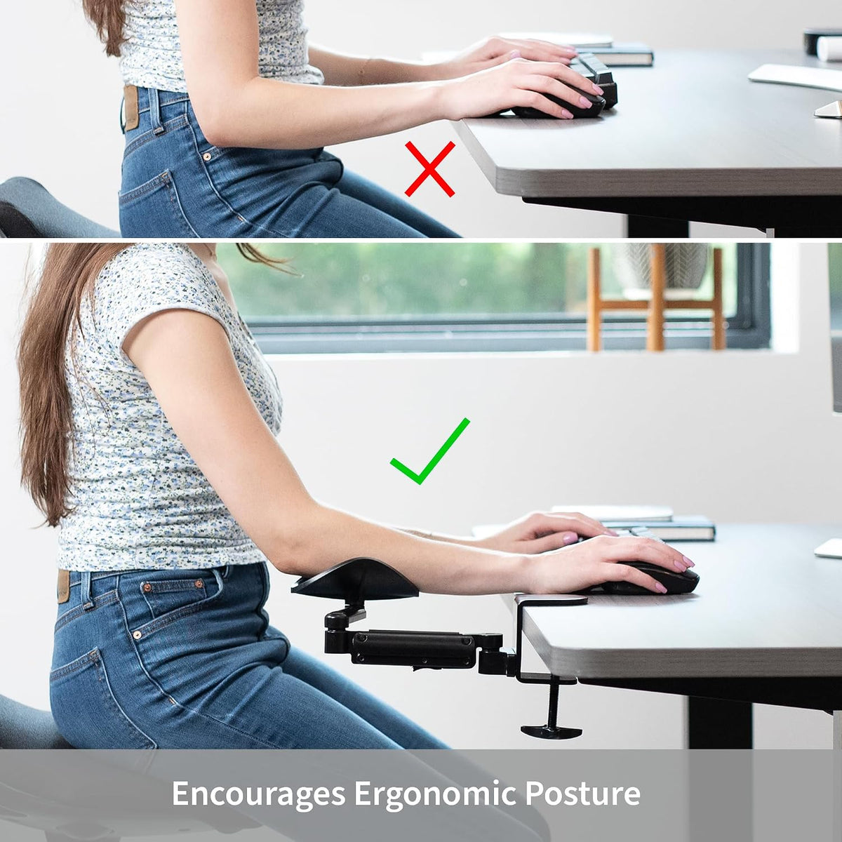 VIVO Clamp-on Adjustable Arm Rest, 360° Rotation