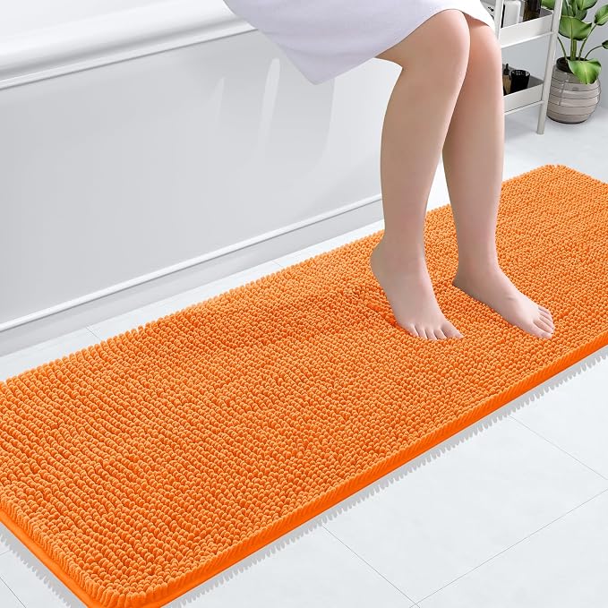 OLANLY Bathroom Runner Rugs 59x20, Extra Soft Absorbent Chenille Bath Rugs