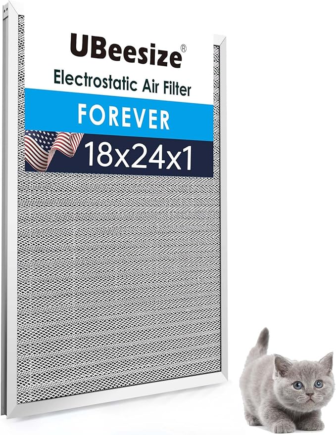 UBeesize 18x24x1 Reusable Electrostatic Air Filter HVAC AC Furnace Filter