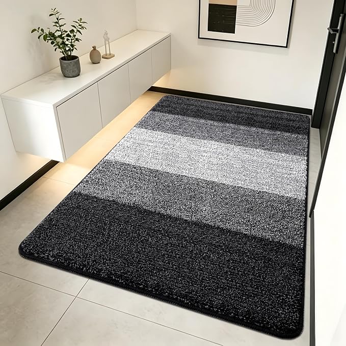 Kitinjoy Indoor Outdoor Door Mat, 70x32 Non-Slip Absorbent Dirt Trapper