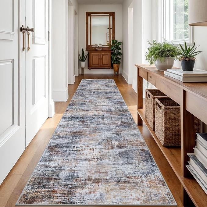 IOHOUZE Abstract Runner Rug 3x12 Ft Washable Runners