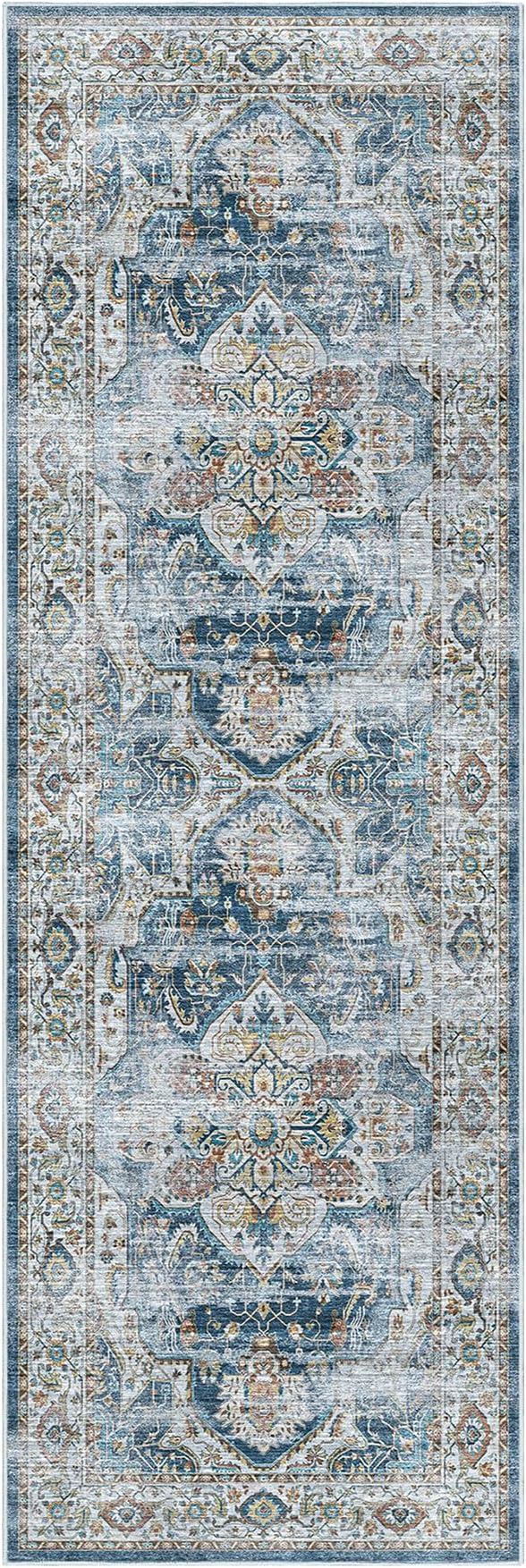 Madane Runner Rug 2'6''x8' Kitchen Runner, Hallway Runner Printed Vintage