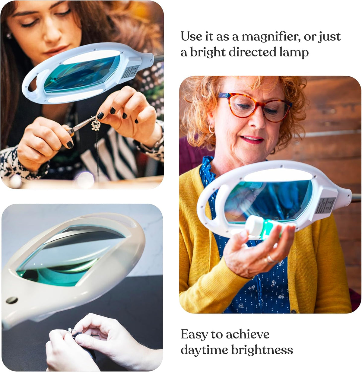 Brightech LightView Pro Magnifying Glass with Light and Stand, Magnifying Floor Lamp with Sturdy Weighted Base for Facials, Lash Estheticians, Bright LED Work Light for Sewing, Crafts