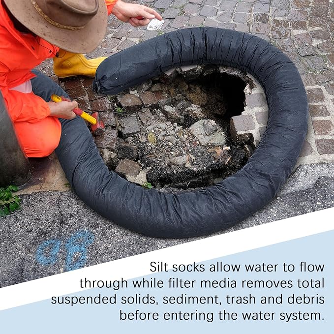 2 Pcs Sediment Filter Erosion Control Blanket Silt Fence Sock