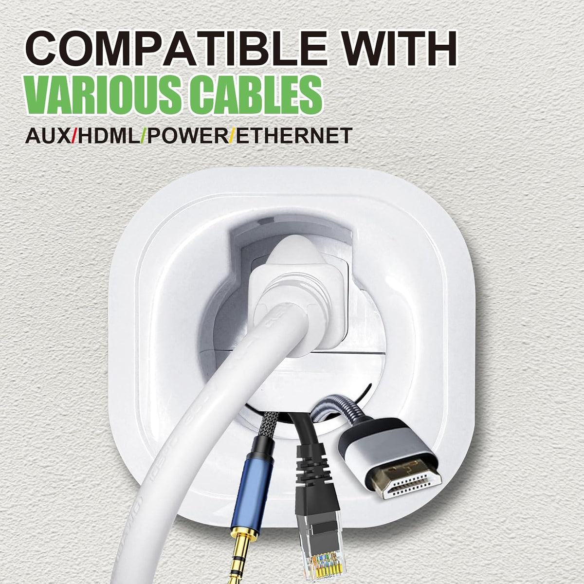 in-Wall Cable Management Kit, Wire Manager for Power and Low Voltage Cables, Tv Cord Hider for Wall-Mounted Tvs, Tv Cable Concealment Kit with Hole Saw Drill Bit Attachment