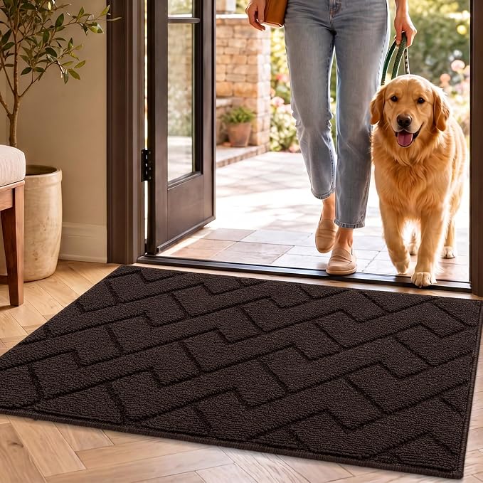 hicorfe Indoor Doormat, Welcome Door mat, Non Slip Door Mats 20"x32" Absorbent