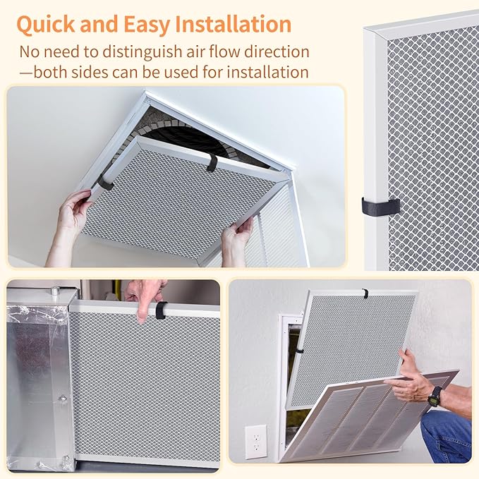 2-Pack 16x16x1 MERV 8 Reusable & Washable Electrostatic Air Filters